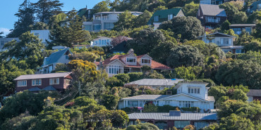 Houses on a hill in christchurch