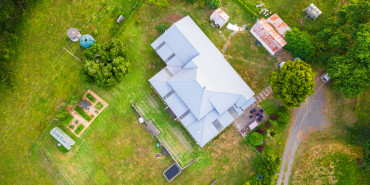 Top down view of house and land
